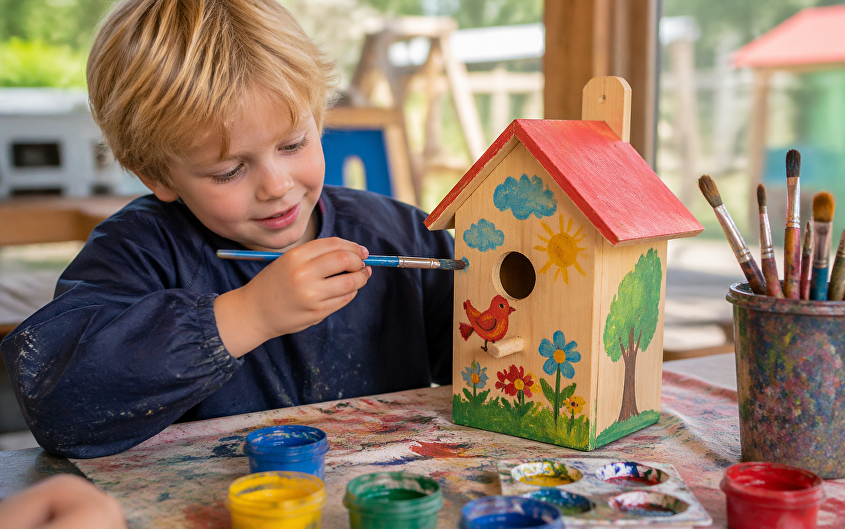 Vogelhuisjes maken en versieren