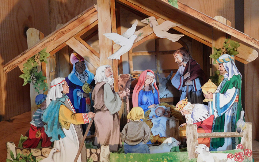 3-D Kerststalletjes van papier